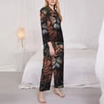 thumbnail image 3 of Lsque Lion Forest Crown Pattern Long Sleeve Pajama Set for Women - Soft 2-Piece Sleepwear and Loungewear Set with Pockets, Comfy Nightwear-Small, 3 of 7