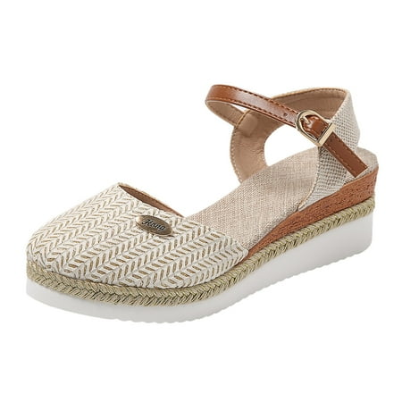 

Xboschi Womens Sandals Dressy Women s Platform Sandals Women s Summer Fashion Wedge Heeled Cloth Braid Sandals Casual Comfort Lightweight Non Sandals