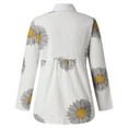 thumbnail image 4 of DondPO Womens Button Down Shirts,Long Sleeve Shirts Womens Loose Daisy Printing Long Shirt Cotton Ladies Casual Tops T-Shirt Blouse Linen Shirts,Summer Shirts,Blouses for Women Dressy Casual A L, 4 of 7