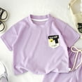 thumbnail image 5 of Leey-World Boys Girls Spring Summer Pajama Set 2 Piece Short Sleeve Sleepwear Summer Kids Clothes Set for Toddlers Girls Summer Clothes Home Clothes Pajamas(130,Purple), 5 of 5