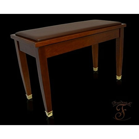 Frederick Deluxe Piano Bench Walnut Satin With Brass Ferrules
