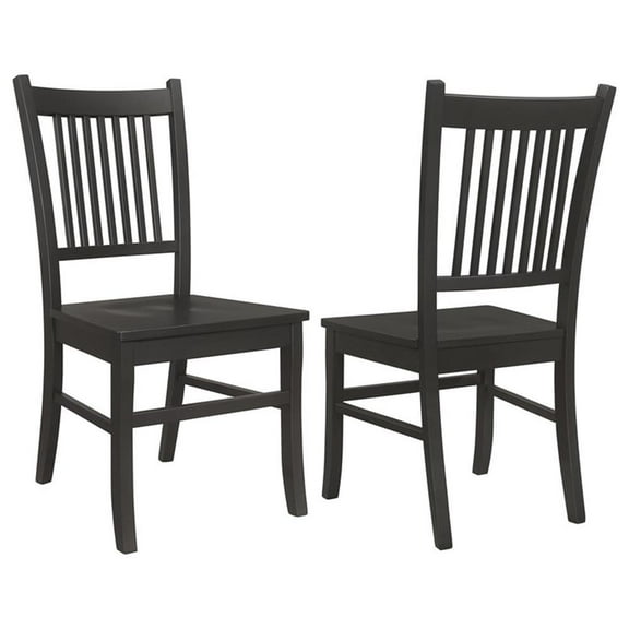 Coaster Marbrisa Wood Slat Back Dining Side Chair in Matte Black