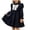 Blue, variant on StSilkitty Girls' Bowknot Dress Puff Long Sleeve Crewneck Ruffle Midi Dresses Fall Lightweight Casual Soft Outfits