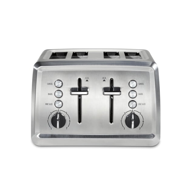 Hamilton Beach 4 Slice Toaster with Extra-Wide Slots, Bagel Setting, Toast Boost, Slide-Out Crumb Tray, Auto-Shutoff & Cancel Button, Stainless Steel