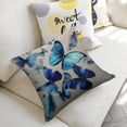 thumbnail image 5 of Many blue butterflies are dreamy Linen toss pillowcase Decoration pillowcase Gift preferred 24x24" Cushion cover 4 set Sofa pillowcase Sofa bedroom living room car, 5 of 8