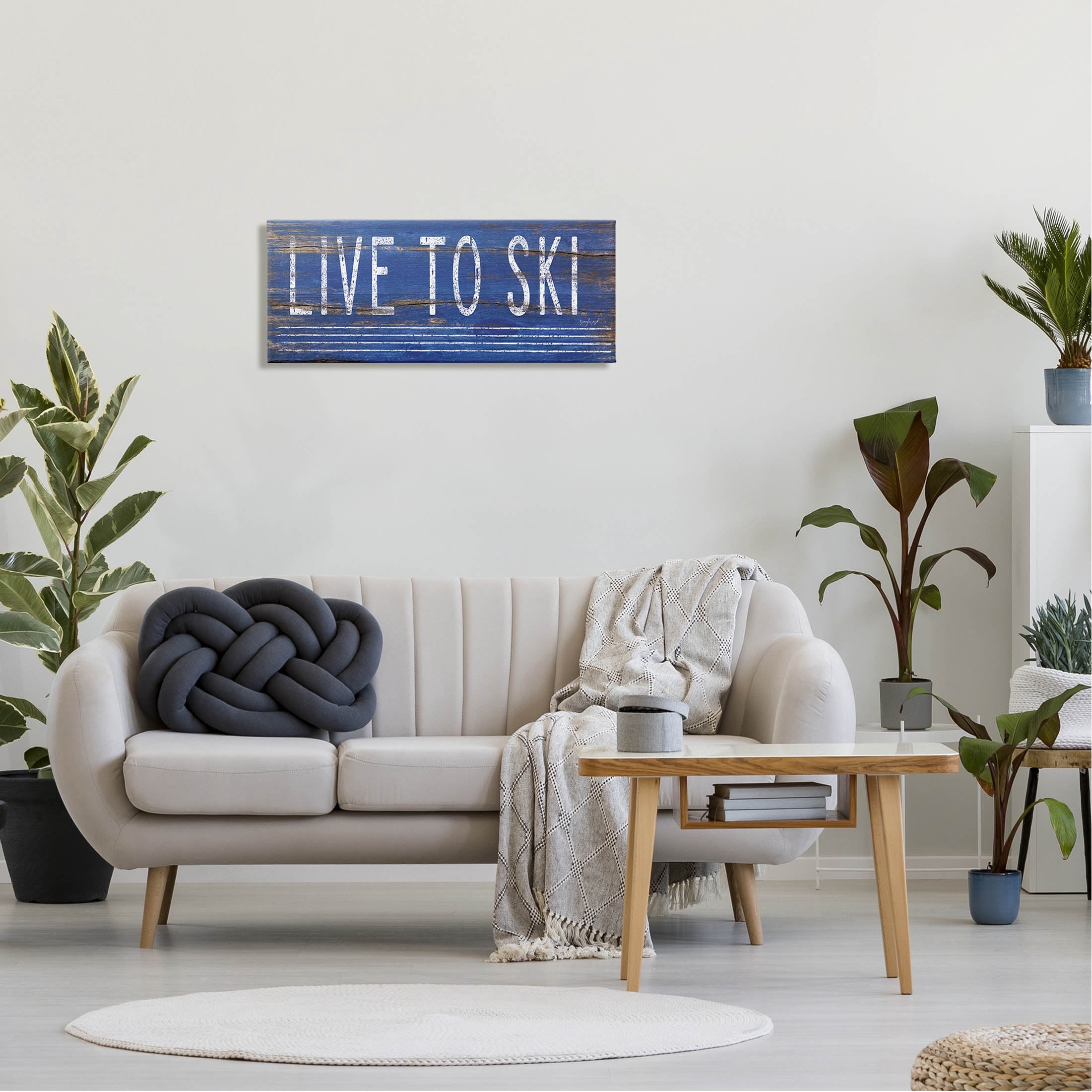 Stupell Industries Live To Ski Rustic Phrase Graphic Art Gallery Wrapped Canvas Print Wall Art, Design by Jennifer Pugh