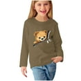 thumbnail image 4 of Ugoldhm Girls Shirts Round Neck Bear Zip Graphic Tops Long Sleeve Loose Fit Tunic Tees, 4 of 5