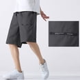 thumbnail image 6 of Sngxgn Men's Casual Drawstring Shorts Lightweight Elastic Waist Walking Shorts with Pockets(Grey,M), 6 of 8