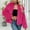 Hot Pink, variant on ​Women's Cropped Fluffy Faux Fur Jacket: Oversized Collar, Relaxed Boxy Fit Winter Outerwear​