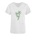 thumbnail image 4 of lcziwo St Patricks Day Scrub Tops for Women 2025 Fashion Shamrock Graphic Irish Shirts V Neck Short Sleeve Nursing Uniform Scrubs White L Clearance Sales Today Sales Prime, 4 of 5