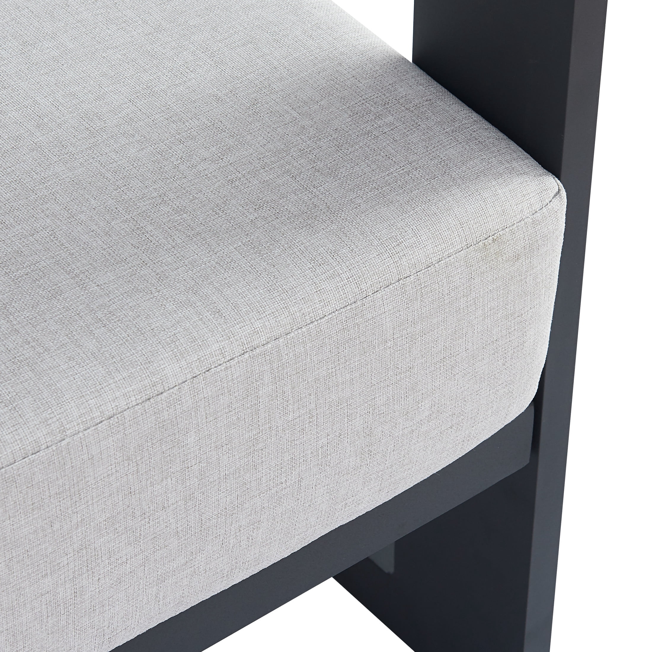 Christopher Knight Home Modern Outdoor Patio Club Chair, Dark Gray Aluminum Frame, Light Gray Cushion, Set of 4