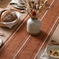 thumbnail image 2 of Sm:)e Linen Fall Table Runner for Dining Table 13 x 120 inch Caramel Linen Style Rustic Farmhouse Hollow Kitchen Dining Room Decoraton, 2 of 7