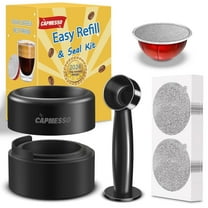 CAPMESSO Reusable Refillable Vertuo Pod Refill Kit Coffee Accessories with 100pcs Aluminum Foil Lids