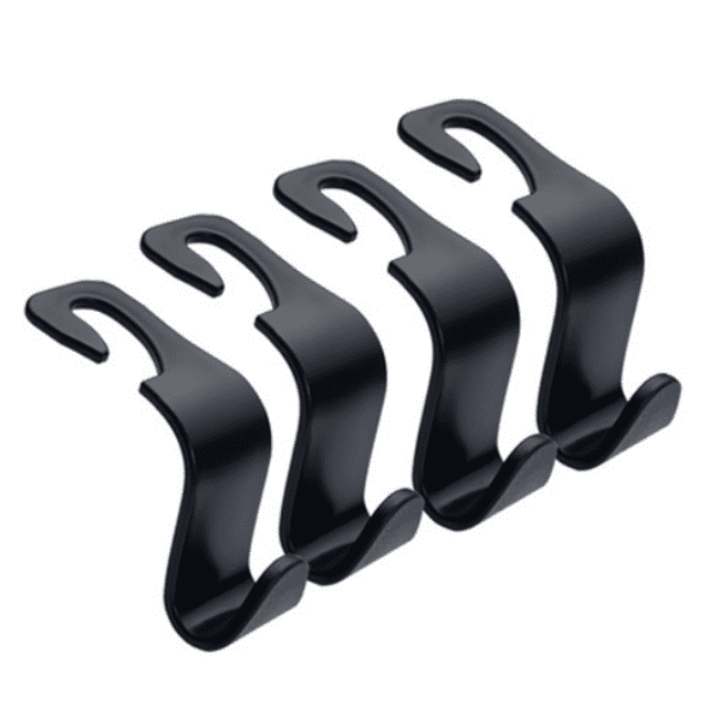 Car Storage Hooks Hooks For Back Seat Handbag Holder (Set of 4 Black)