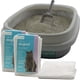 thumbnail image 1 of dognut - Arenero para Gato con Pala, Grande, Abierto, Base con Paredes-Sujeta Bolsas, Gris y Blanco, Incluye 24 Bolsas Protectoras, 1 of 8