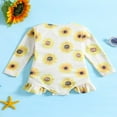 thumbnail image 3 of QJUHUNG Kid Baby Girls One Piece Swimsuit Long Sleeve Zipper Swimwear Ruffle Rashguard Bathing Suits Beachwear, 3 of 8
