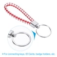 thumbnail image 3 of Braided Leather Keychain with Stainless Steel Key Ring, PU Woven Wristlet Lanyard, White Red 3 Pack, 3 of 5