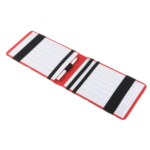 Yuarrent Funda de libro de entrenamiento con soporte para tarjeta de puntuación de golf de PU con lápiz rojo Golf Camuflaje Verde