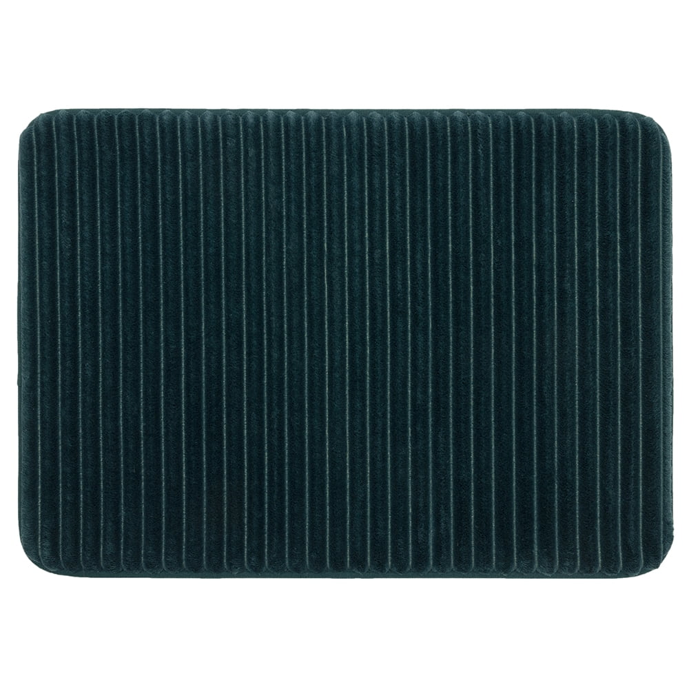 Mainstays Performance Ribbed Quick Dry Memory Foam Bath Mat, Teal Rain