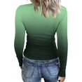 thumbnail image 4 of Womens Long Sleeve Shirts Fall Tops Business Casual T Shirts Green L, 4 of 4