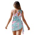 thumbnail image 2 of Xixirimido Plum Blossom Blue Print Girls One Piece Swimsuits Cutout Bathing Suit with Cover Up Skirt Quick Dry Beach Swimwear with Adjustable Strap, Size 9-10 Years, 2 of 7