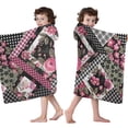 thumbnail image 4 of Pioneer Flower Floral Print Pattern Hooded Bath Towel，50"x30" for Ages 3 To 12 Kids, Quick Dry Lightweight Soft Microfiber Hood Beach Towel Cover Up for Kids, 4 of 7