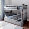 thumbnail image 1 of Bedsmart  Full Over Full Bunk Bed, Solid Wood frame,Gray, 1 of 6