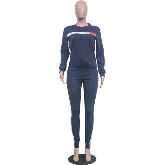 TrendyChic Women Sweatsuit Set, 2 PCS Plus Size Outfits Tracksuit Long Sleeve Pullover and Long Pants Jogging Suits