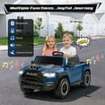thumbnail image 4 of RAM 24V Ride on Cars for Tow Kids, RAM 1500 RHO 2 Seat Battery Powered Ride on Toys with Remote Control, 4 Wheels Suspension Trunk, LED Light, MP3 Player, Electric Car for Kids Boy Girl Gift, Blue, 4 of 10