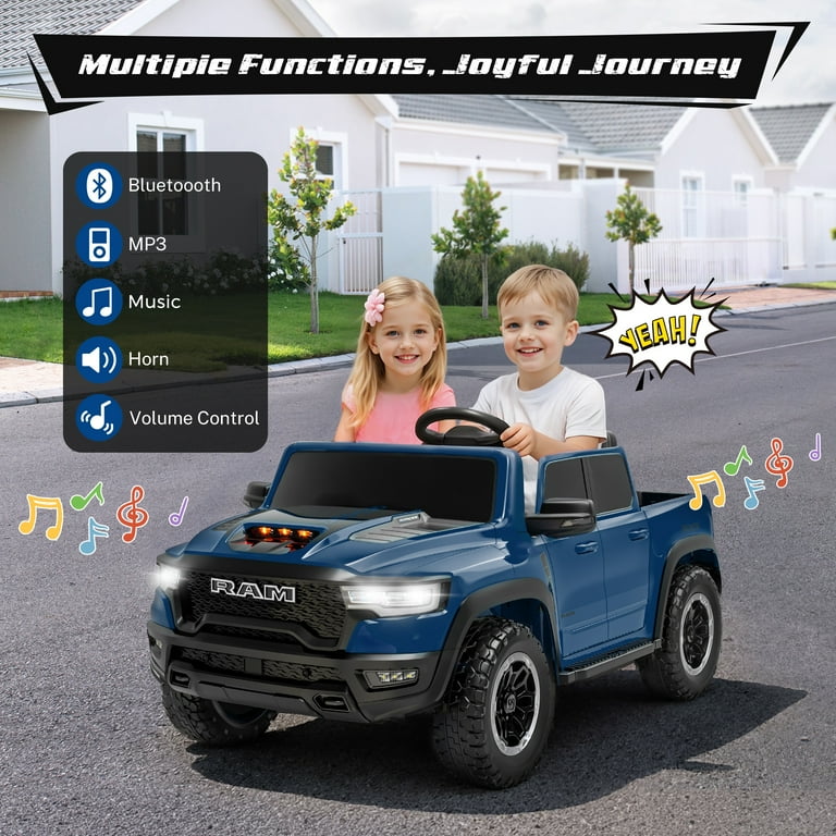 24V 2-Seater Chevrolet Silverado Ride-On Car For Big Kids - Remote Control, 2.5-5 MPH, Bluetooth