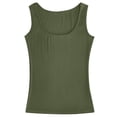 thumbnail image 4 of MDUKONU Womens Sleeveless Scoop Neck Tank Top Ribbed Fitted Summer Basic Slim Cute Tops 2026 Size: M Green, 4 of 4