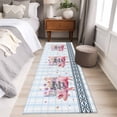 thumbnail image 3 of Spring Will Always Come Runner Rugs 2x6 ft Funny Pig Rustic Wildflower Blue Stripes Washable Hallway Rugs Non-Slip Floor Mats Absorbent Carpet Bedside Runners for Bedroom Kitchen Laundry Room, 3 of 9