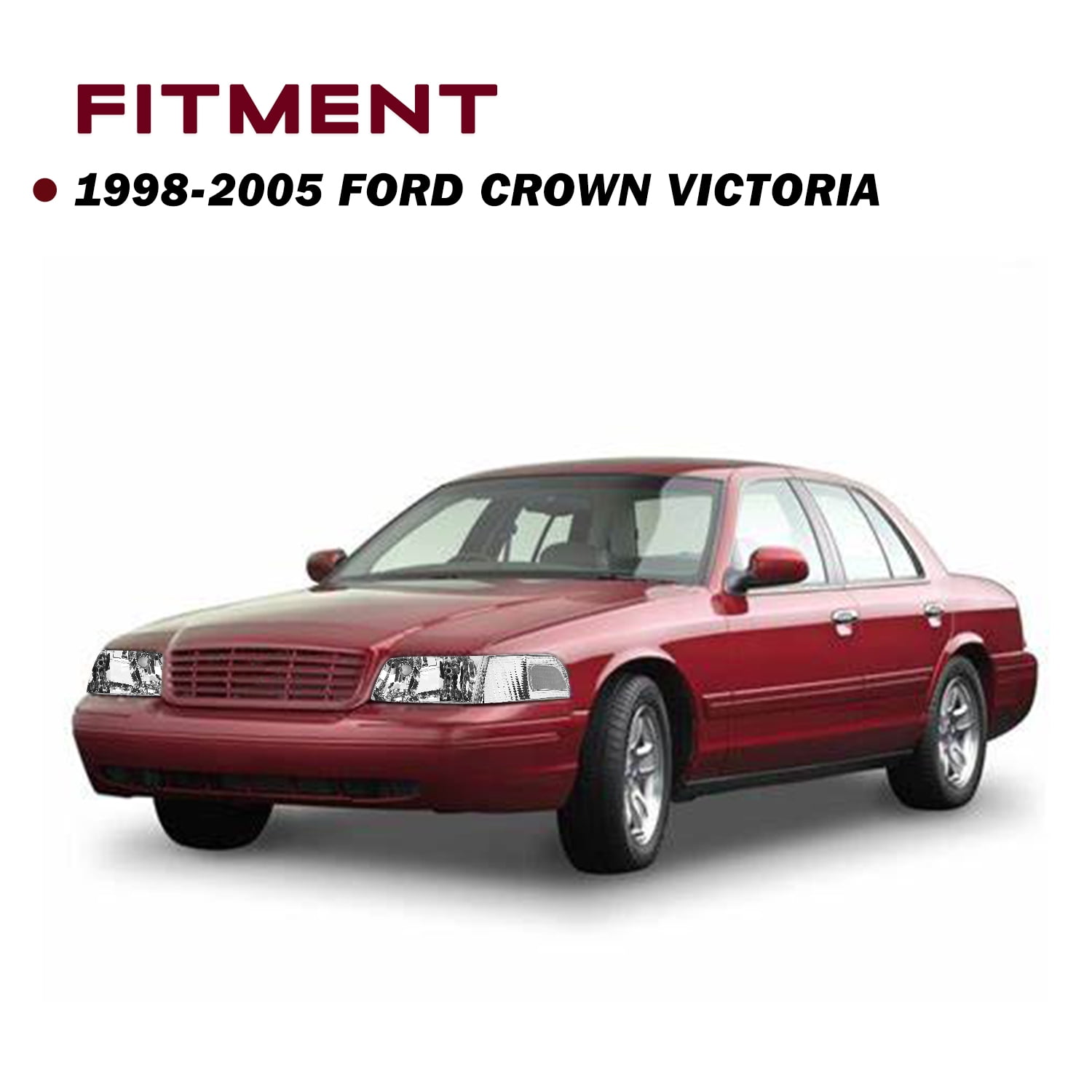 Fit 1998-2011 Ford Crown Victoria Headlights+Corner Signal Lamp Set LH+RH