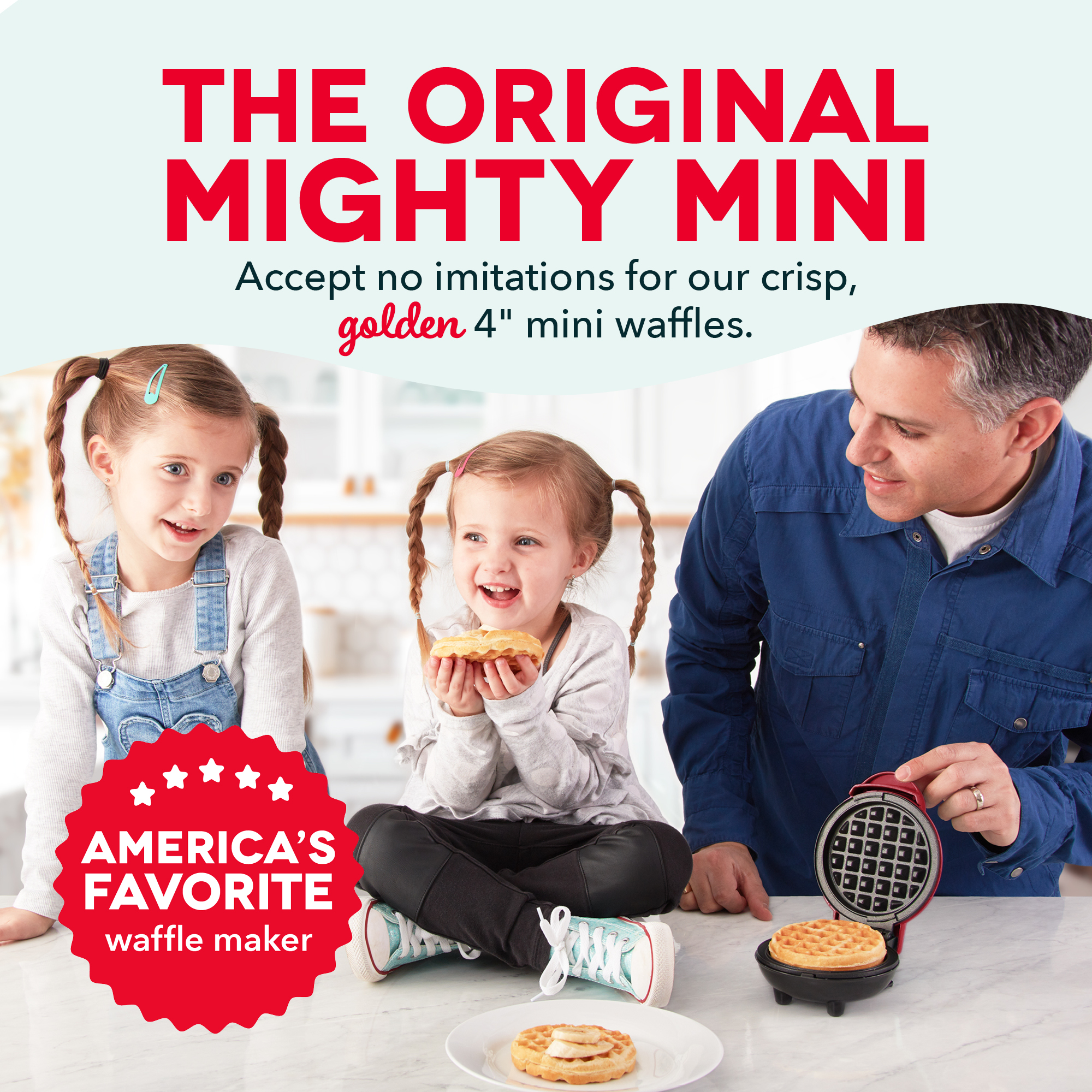 Dash Mini Waffle Maker, 4-Inch, Red photo 2
