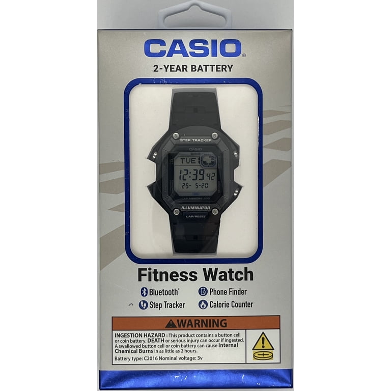 Casio WS-B1000 Series Orologio Digitale Uomo Nero - 100m WR, Step Tracker, Bluetooth, LED, Cronografo, Batteria 2 Anni - 5