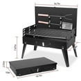 thumbnail image 2 of Portable Charcoal Grill with BBQ Net - Foldable Suitcase Design for Camping/Backyard/Beach, 16.7x10x17.7 In, Black, 2 of 8