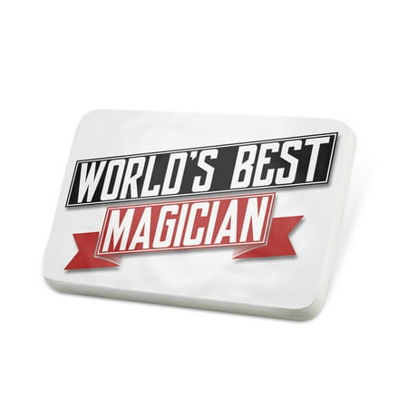Porcelein Pin Worlds Best Magician Lapel Badge –