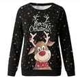 thumbnail image 4 of Chandail en Molleton de Noël pour Femmes, Col Rond, Chaud, Mode Imprimée, Fermeture à Manches Longues, Cardigan, Veste Mi-Longue, 4 of 6