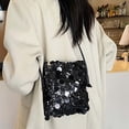 thumbnail image 5 of Glitter Shoulder Bag Sequin Handbag Purse Crossbody Bag for Women Evening Color Black Size One Size, 5 of 6