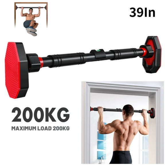 LEDMOMO Adjustable Doorway Pull Up Bar for Home Fitness Black No Drill Installation Strength Training