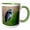 Green/White, variant on 3drose, a Great Blue Heron Rests on the Foreshore of the Ocean in B.c., 11oz Two-tone Black Mug