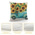 thumbnail image 4 of JRXY Blue Pickup Truck Yellow Sunflowers Summer Fall Autumn Home Sofa Chair Bed Decoration Lumbar Pillowcase Decorative Throw Pillow Cover Case 24x24in, 4 of 5