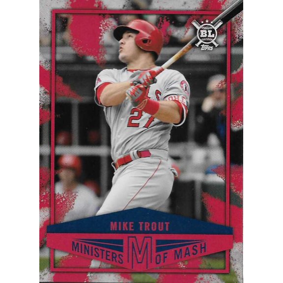 Collectible 2018 Topps Big League Ministers of Mash #MI-10 Mike Trout Angels MLB Baseball Trading Card