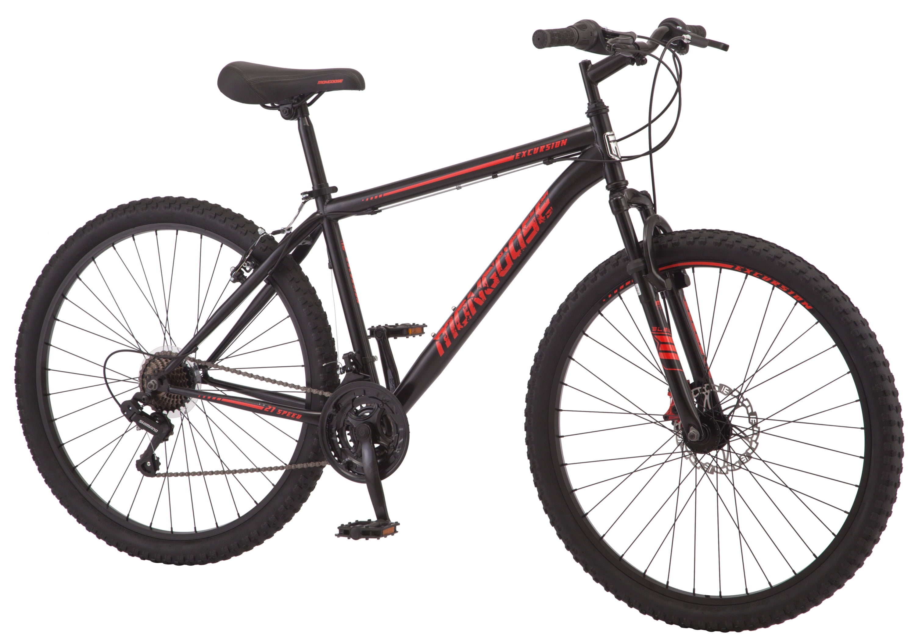 アウトドア その他 Mongoose Excursion mountain bike, 26 inch wheel, 21 speeds, mens frame,  black / green