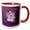Red/White, variant on 3drose, Maid of Honor, Plum Pink Rose Frame with Bow, 11oz Two-tone Yellow Mug