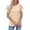 Beige, variant on Women's Short Sleeve T-Shirt S-2XL, Waffle Knit Top with Lace Sleeves, Breathable Casual Blouse, Round Neck Loose Fit Tee for Everyday Wear