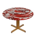 thumbnail image 3 of Awypu  Red Dragon Pattern Round Tablecloth, Water Resistant Spill Proof Washable Polyester Table Cloth Decorative Fabric Table Cover for Dining Table, Buffet Parties and Camping White, 3 of 7