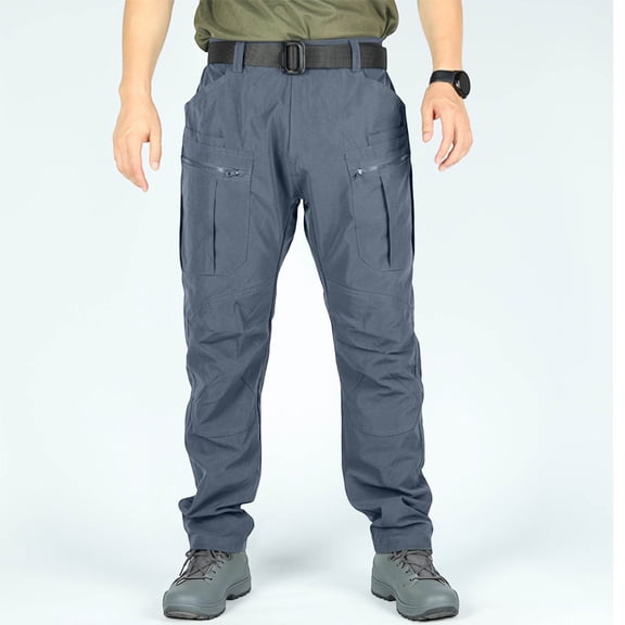 Blmnix Waterproof Pants Mens Pants Low Rise Travel Pants Baggy Cargo Jeans Straight-Leg Long Gray Mens Summer Pants,S