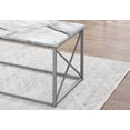 thumbnail image 5 of 3pcs Living Room Table Set - White Marble Look Laminate & Grey Metal, 5 of 5