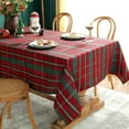 thumbnail image 2 of SASTYBALE Christmas Tablecloth Red,Plaid Rectangle Xmas Metallic Fabric Table Cloth Dust-Proof Wrinkle Resistant Heavy Weight Polyester Table Cloths for Holiday Kitchen Dinning Tabletop, 2 of 7